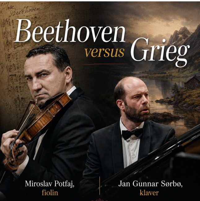 Bilde av fiolinisten Miroslav Potfaj og pianisten Jan Gunnar Sørbø